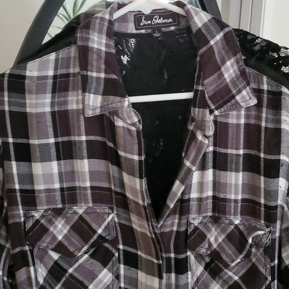 Sam Edelman long sleeve plaid top